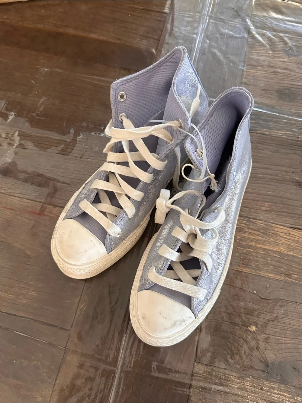 Converse Light Lavender High-Top Sneakers with White Laces